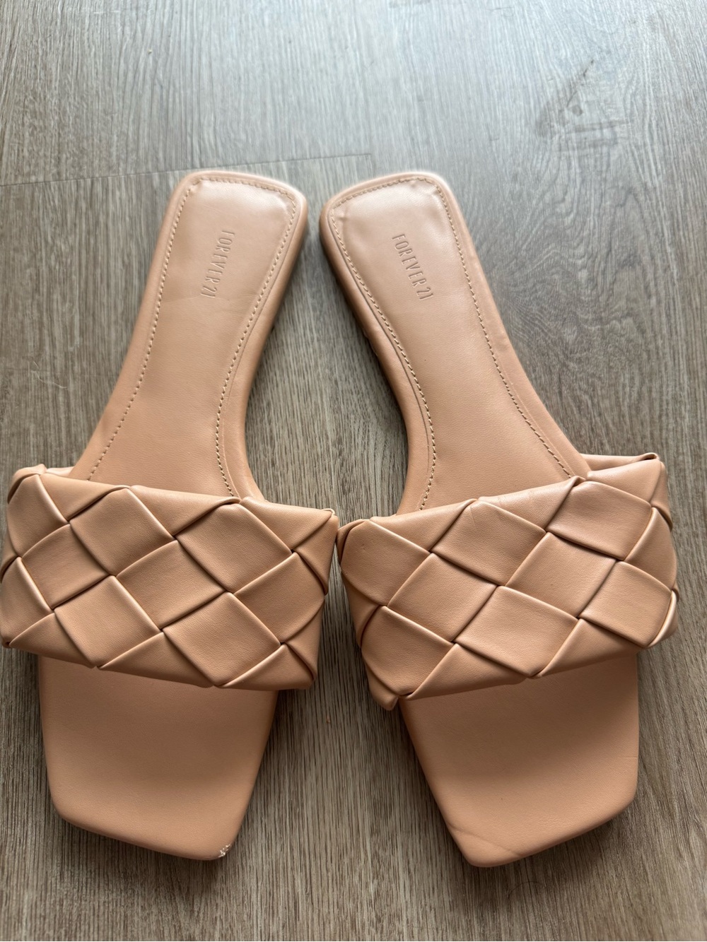 Forever 21 Square toe Sandals in Beige